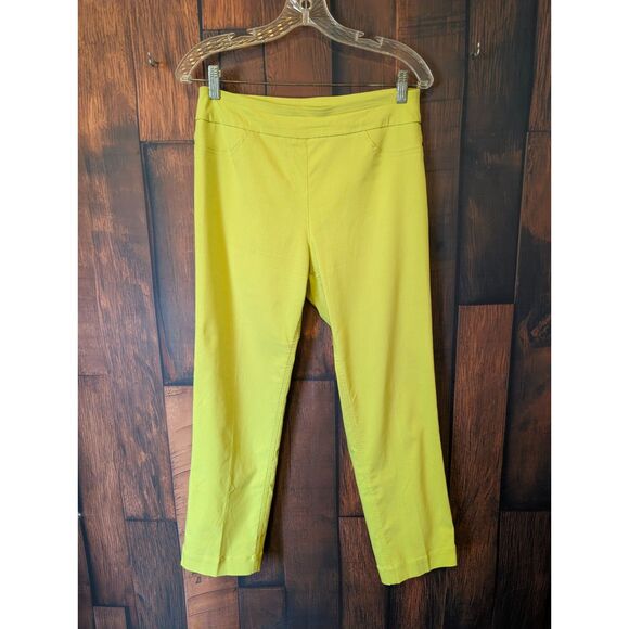 Soft Surroundings Chartreuse Women's Ankle Pants Size Small Fall Unique - Picture 1 of 4